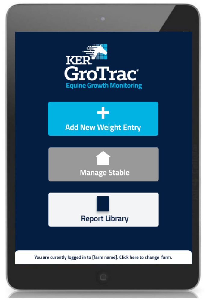 Gro Trac Mobile Home Screen with Report