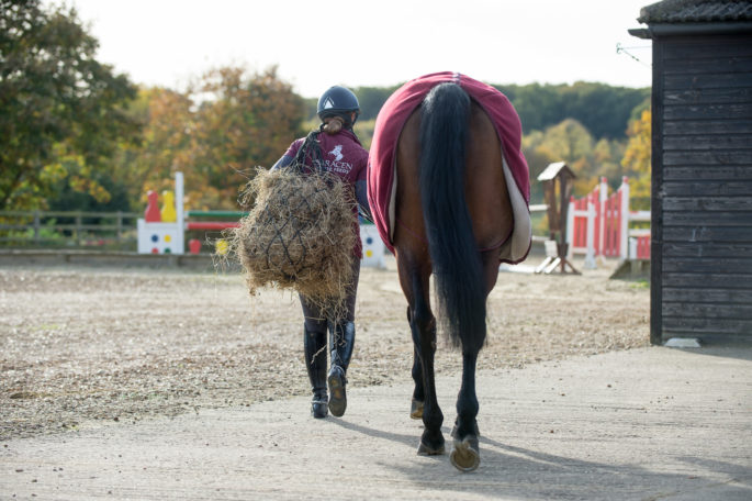 Walking with hay